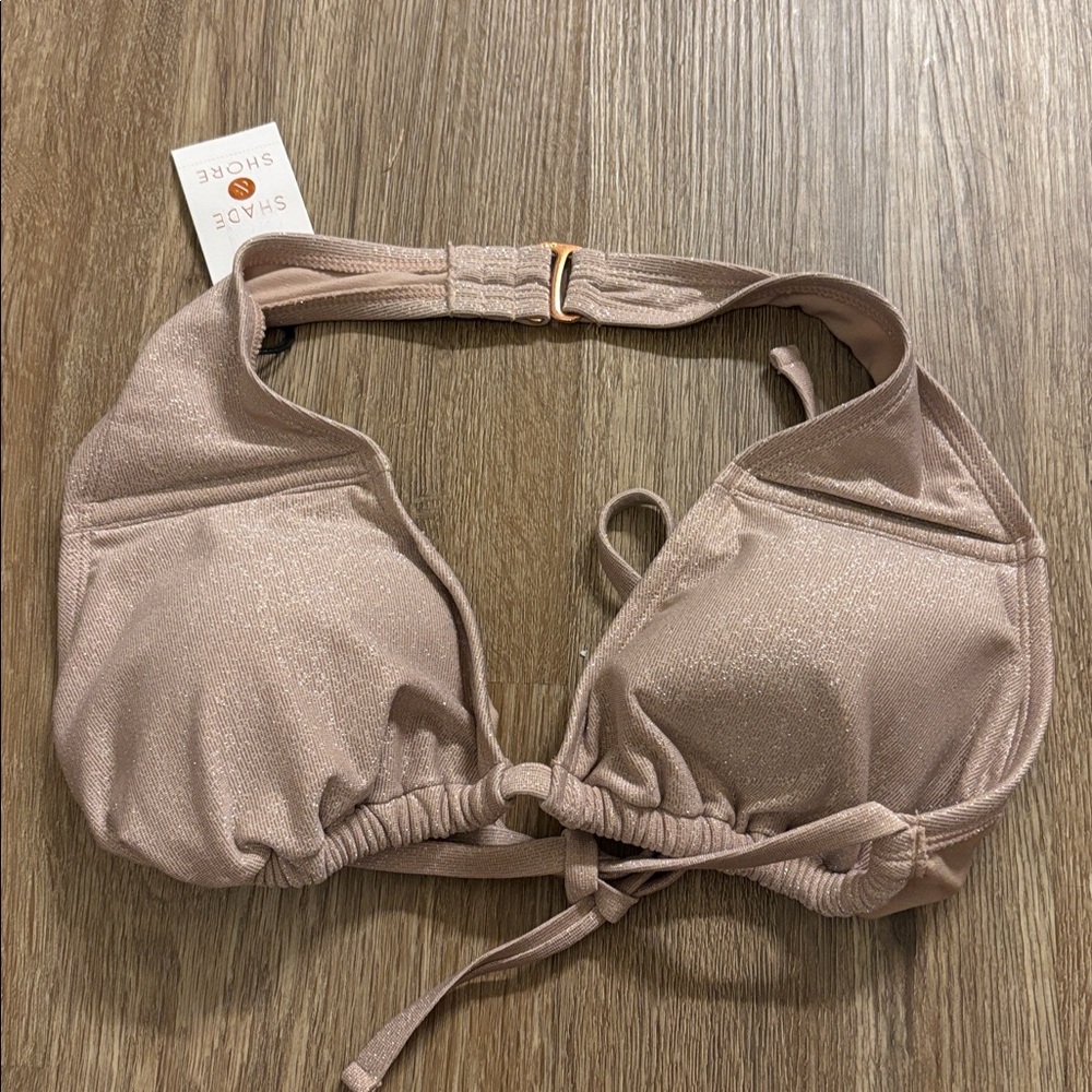NWT Shade & Shore Shimmering Bikini Top size medium